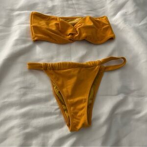 PacSun Ochre Twist Bandeau Bikini Set